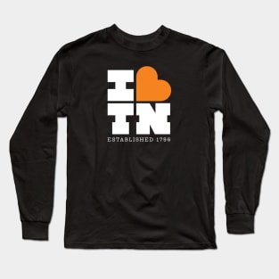 I Heart TN - White and Orange on Black Long Sleeve T-Shirt